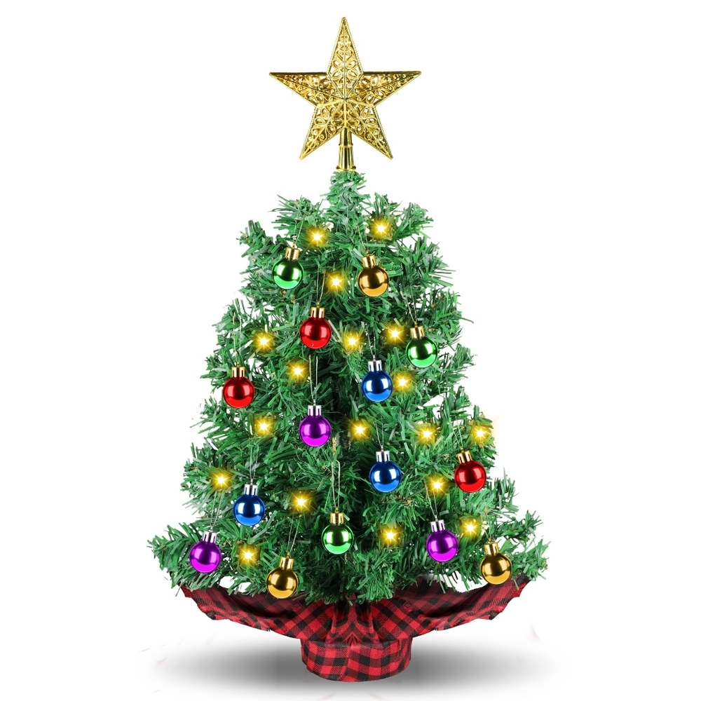 Festive Green Christmas Tree with Multicolor Ornaments